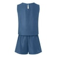 thumbnail image 5 of TTUHYWXI Summer 2 Piece Sets for Women Sleeveless Tank Top Matching Shorts Sets Trendy Striped Sweatsuits Vacation Beach Outfits (Blue, XL), 5 of 5
