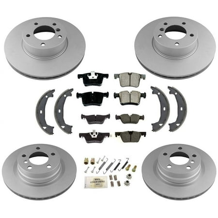 Rotors Ceramic Pads 8pc kt Fits For BMW 320i 13-18 with out Blue Caliper or GT