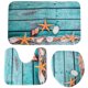 thumbnail image 1 of Alfombrilla de baño con diseño de conchas marinas, estrellas de mar y arena, para vacaciones y verano, antideslizante, juego de 3 piezas para inodoro, 1 of 4