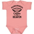thumbnail image 3 of Inktastic Handpicked for Earth by My Cousin in Heaven with Angel Wings Boys or Girls Baby Bodysuit, 3 of 5