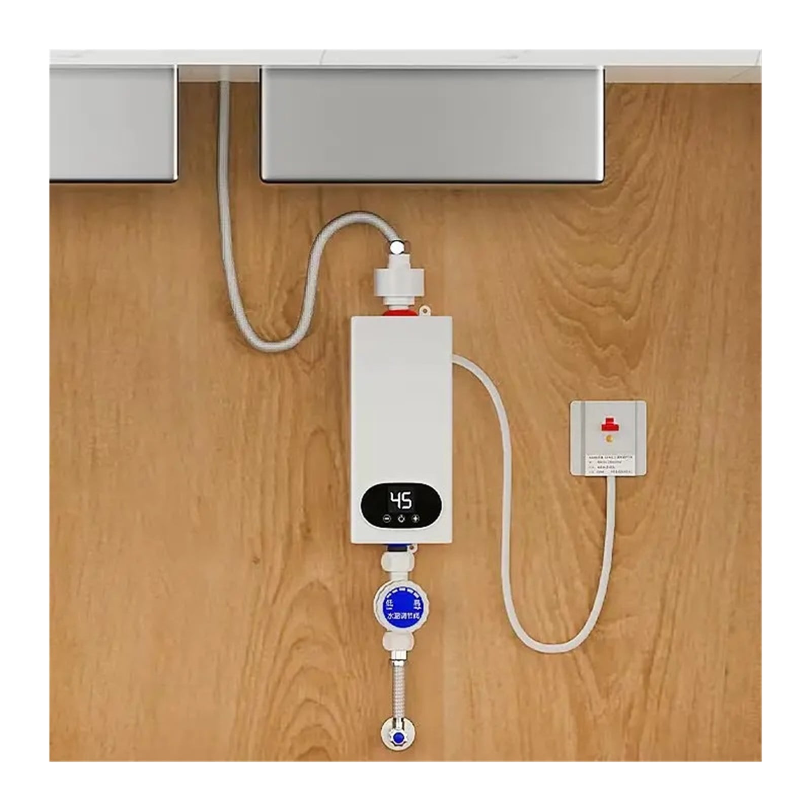5.5kW Instant Electric Tankless Water Heater , Smart Water Heater Self-Modulating No Standby Losses, Household Shower Hot Water ,Compact Design