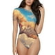 thumbnail image 1 of Fotbe Cloud Sleeping Cat Body de Mujer con Cuello Redondo y Mangas Cortas, Sin Mangas Ajustado, Suave, Cómodo y Básico-Small, 1 of 7