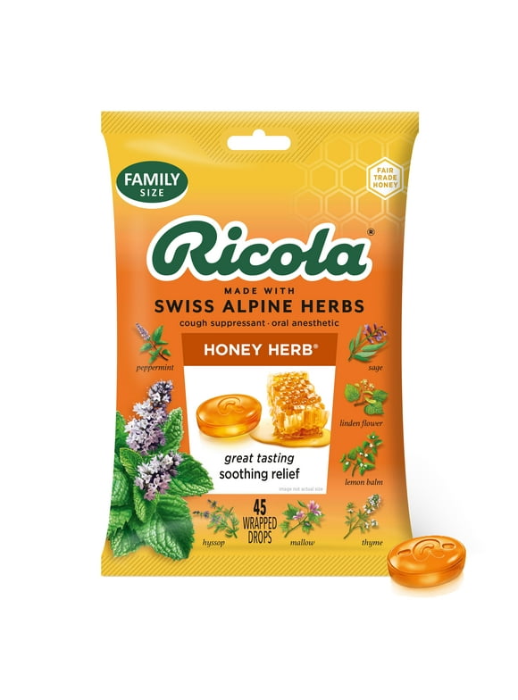 Ricola Honey Herb Cough Drops - 45 Count