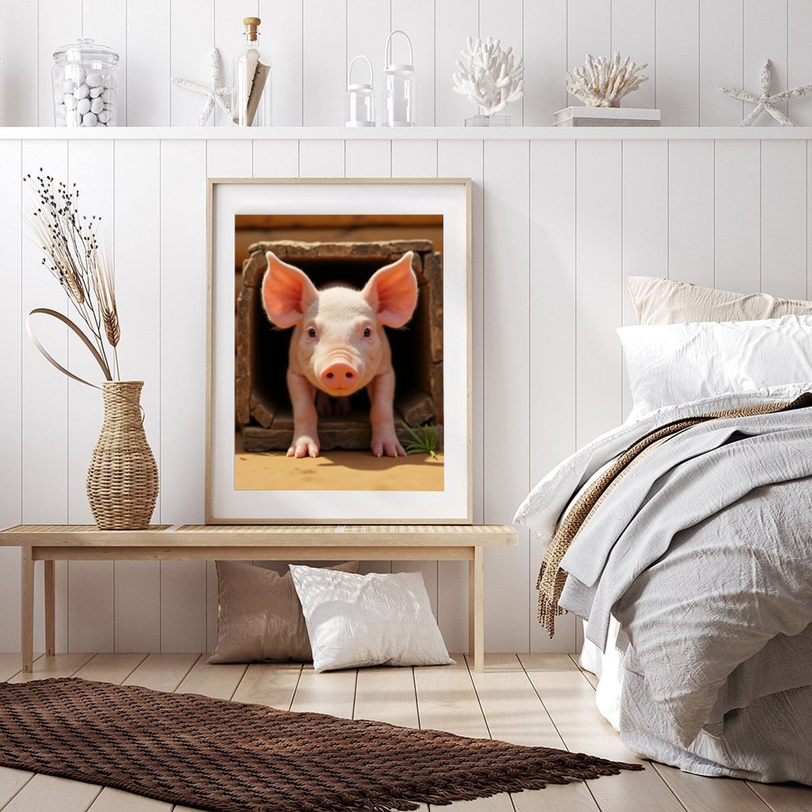 Diamond Art Kit for Adults, Piglet Curious Cuteness Tunnel Diamond Painting for Adults Beginners, DIY Diamond Art Painting Kits, 5D Diamond Painting Crafts for Home Decor 12x16 Frameless