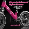 thumbnail image 6 of JoyStone 14 Inch Balance Bike for Kids, Toddler Balance Bike with Air Rubber Tires, Adjustable Seat, Lightweight No Pedal Training Bicycle, Gift Bike for 2-6 Boys Girls, Rose Red, 6 of 9