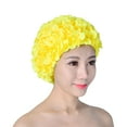 thumbnail image 6 of TELOLY 3D Vintage Floral Ladies Swim Cap,Women's Petal Retro Swimming Hat Flower Bathing Cap for Long/Short Hair,Light Blue, 6 of 6