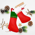 thumbnail image 1 of 10PCS Christmas Stocking Goodie Bag Bulk Socks Fireplace Decor Sock Hanging Socks Hanging Sock Decor 14X6.3Inch Red, 1 of 5