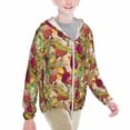 thumbnail image 2 of Cauagu Colored Large Mushrooms and Leaves Print Sun Protection Jacket for Teen,Full-Zipper Long Sleeve Sun Shirts with Pockets UV Hoodie Shirts Outdoor Athletic Jacket-Large, 2 of 7