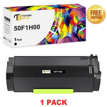 Toner Bank Compatible Toner Replacement for Lexmark 50F1H00 MS310d MS310dn MS312dn MS315dn MS410d MS410dn MS415dn MX310dn MX410de MX510de Black  1-Pack Toner Bank is a reseller of printer consumable products with its warehouses in East and West Coast since 2015. We carry wide range of compatible toner cartridges & printer ink for most major printer brands. Product Specification: Brand: Toner Bank Compatible Toner Cartridge Replacement for: Lexmark 50F1H00 Compatible Toner Cartridge Replacement for Printer: Lexmark MS310d/MS310dn/MS312dn/MS315dn/Lexmark MS410d/MS410dn/MS415dn Lexmark MS510dnLexmark MS610de/MS610dn/MS610dte/MS610dtnLexmark MX310dn/MX410de/MX510de/Lexmark MX511de/MX511dhe/MX511dteLexmark MX610de/Lexmark MX611de/MX611dfe/MX611dte/MX611dhe Pack of Items: 1-Pack Ink Color: Black Page Yield (based upon a 5% coverage of A4 paper): 5000 Pages Cartridge Approx.Weight : 1.06 Pounds Cartridge Dimensions (Per Pack): 12.99 x 4.53 x 5.31 Inches Package Including: 1-Pack Toner Cartridge