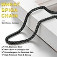 thumbnail image 6 of FOCALOOK Wheat Chain Necklace for Men Gold Plated Replacement Chain for Pendant Charm 316L Stainless Steel 3mm 20 Inch with Jewelry Gift Box for Dad Birthday, 6 of 11