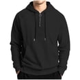 thumbnail image 2 of cocolona Mens Hoodies Half Zip Long Sleeve Hooded Sweatshirt Fall Winter Quarter Zip Pullover Tops with Pockets, 2 of 6