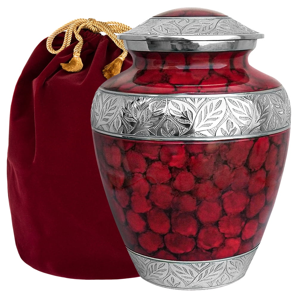 Silver Linings Red Large Adult Urn for Human Ashes