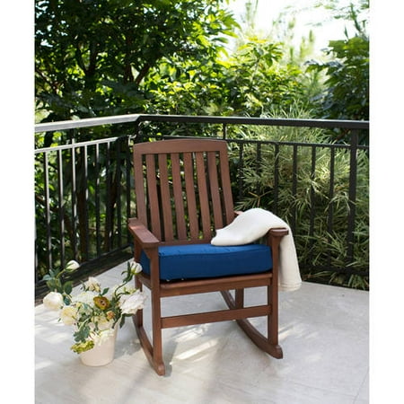 Better Homes & Gardens Delahey Wood Porch Rocking Chair, Brown