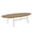 Natural, variant on LeisureMod Rossmore Mid Century Modern Oval Coffee Table with White Powder Coated Steel Frame, MDF Wood with Ash Veneer Top Contemporary Accent Coffee Table for Living Room and Bedroom (White)