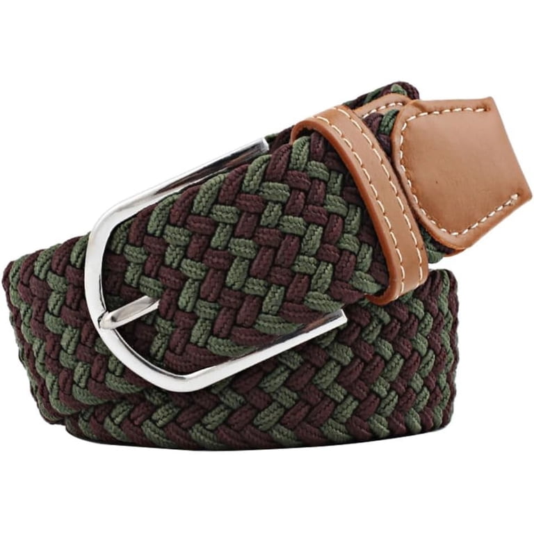 Woven Stretch Braided Elastic Belt for Men and Women Fashion Radmire 2 Pack Elastic Braided Woven Canvas Belts for Men  main image 2