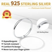 ChicSilver Sterling Silver 2mm Minimalist Wedding Band Ring for Women Comfort Fit Most People Size 7