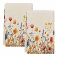 thumbnail image 2 of Yellow Red Blue Spring Floral Kitchen Towels Set of 2, Watercolor Botanical Summer Flowers Absorbent Dish Towels for Kitchen, Microfiber Hand Towel, Quick Drying Tea Towel for Cleaning Dishcloths, 2 of 7
