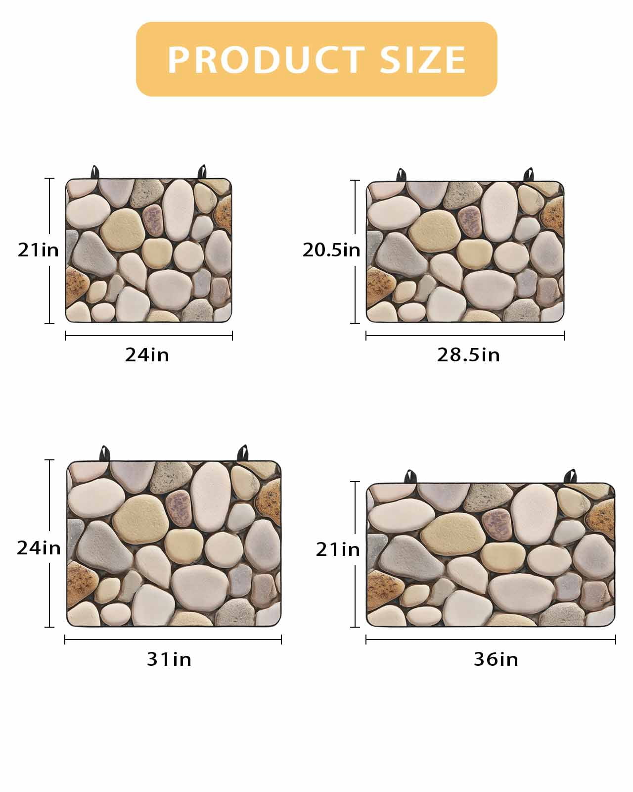 Large Induction Cooktop Protector Mat Cobblestones Stove Top Covers for Electric Stove, Natural Stones Gravel Rock Aesthetic Art Decorative Stove Burner Cover Mats, Glass Top Stove Cover