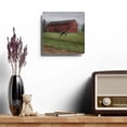 thumbnail image 4 of U R There Photography Birch Road Red Rustic Farmhouse Acrylic Analog Wall Clock, 4 of 6