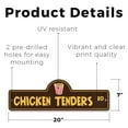 thumbnail image 2 of Chicken Tenders (3 Pack) Large Plastic Street Sign Crossing Sign Warning Sign Vintage Rustic Beware Warning Xing Food Fried Meal Snack Finger Sauce Crispy Lunch Dinner Kids, 2 of 9