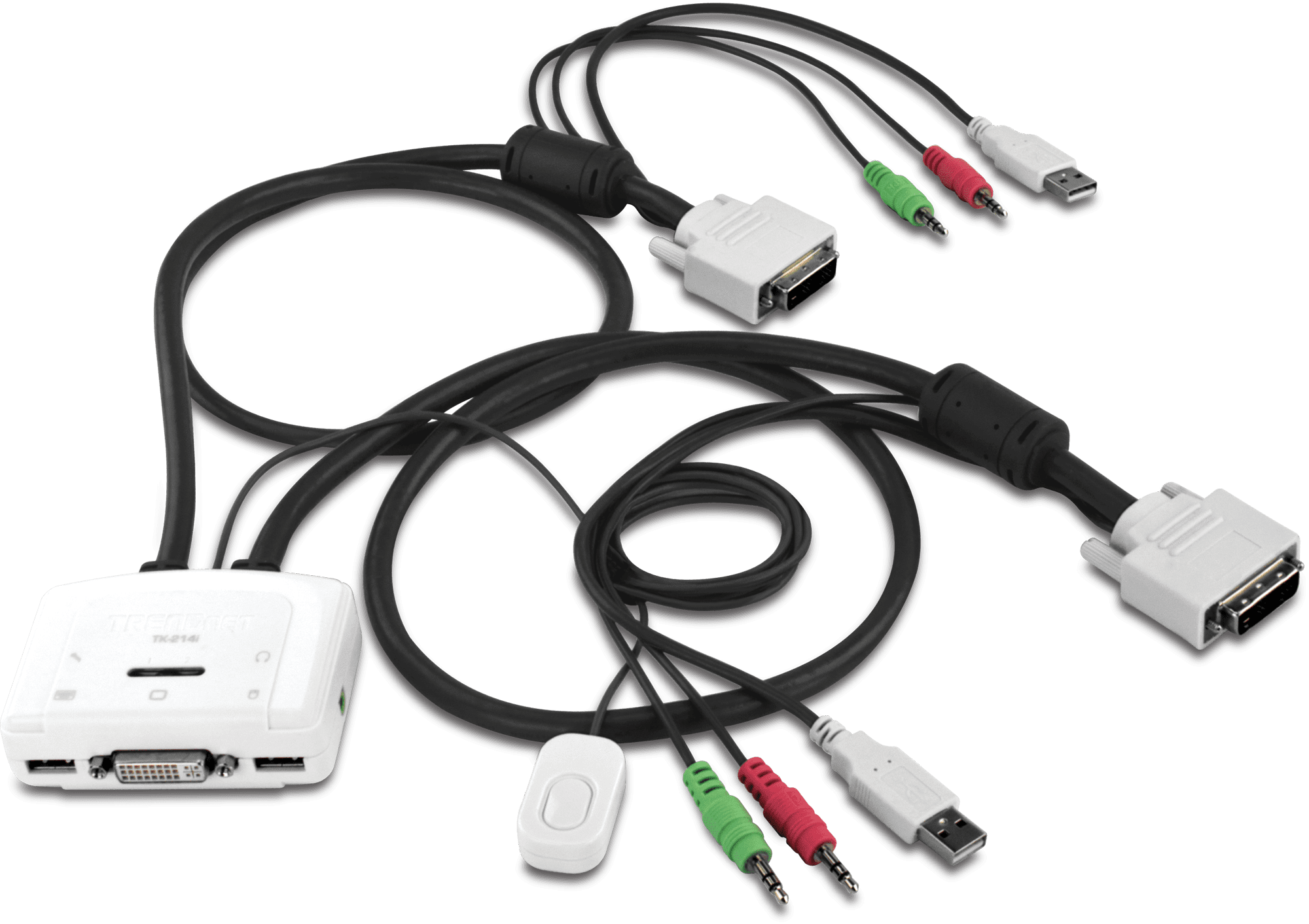 2-port TRENDnet TK TK-214i - KVM / audio switch - 2 x KVM / audio - 1 local user - desktop