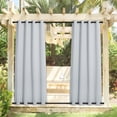 thumbnail image 3 of NICETOWN 2 Panels Outdoor Curtains Waterproof for Patio, W52 x L95, Greyish White, Top & Bottom Grommet Light Blocking Outdoor Curtain Drapes, Windproof for all Seasons, 3 of 11
