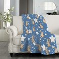 thumbnail image 2 of Blue Star Rabbit Bunny Blanket Flannel Lightweight Fleece Soft Cozy Happy Easter Gifts Throws Fuzzy Warm Cozy Bedding Blankets for All Season in Home Bed Sofa 50"x60", 2 of 6