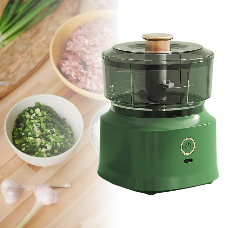 Food Processor Electric Garlic Chopper 350ml Kitchen Gadget Multifunctional  Food Grinder Garlic Blender for Food Onion Ginger Chili Lettuce white  without mixer 