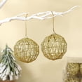 thumbnail image 4 of Adorno navideño de bola hueca dorada para colgar en el árbol de Navidad, regalos de fiesta de Año Nuevo 2025, decoración navideña para el hogar, 4 of 5