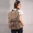 thumbnail image 5 of Mochila de viaje escolar KAUKKO para universidad flexible con portátil para 15 ", 22L (lienzo / Caqui) KAUKKO  EP5AApricot[2pcs], 5 of 5