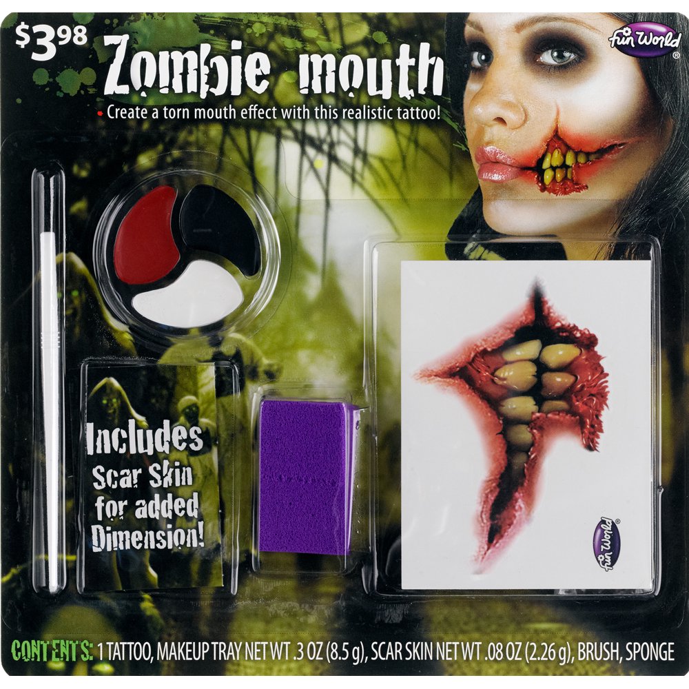 Halloween ZOMBIE TATTOO Makeup Kit by Fun World Walmart
