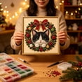 thumbnail image 3 of ARVELLIA DIY Christmas Pearl Painting Kit with Frame, Cute Cat in Wreath Holiday Portrait Beaded Art Craft Set for Adults and Beginners, Handmade Wall Decor Gift (7.8x7.8in), 3 of 5