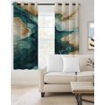 thumbnail image 2 of Teal Brown Blackout Curtains for Bedroom/Living Room, Thermal Insulated Kitchen Curtains, Retro Contemporary Abstract Art Grommet Darkening Window Treatment Drapes 27.5"x39"x2, 2 of 8