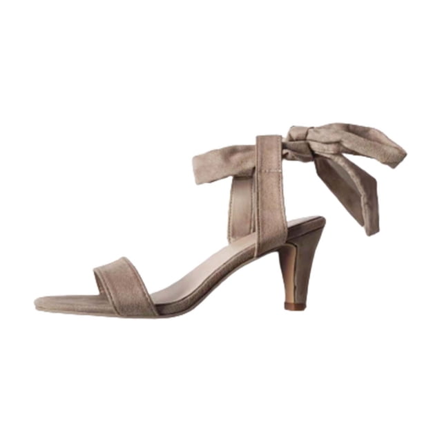 Amzcrzy Zapatos de mujer,Zapatos de mujer,Zapatillas de mujer, Sandalias informales de verano con punta abierta y lazo para mujer, zapatos de tacón alto aterciopelados de color liso Sandalias Mujer Z