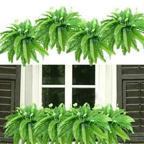 Loyerfyivos Artificial Boston Fern Shrubs Plants, Fake Ferns Plastic Leaves Plant Faux Flowers Bundles DIY Decor Bushes for Home Farmhouse Wedding Bouquet Table Arrangement Planter Filler Decoration