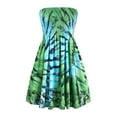 thumbnail image 4 of Boho Dress for Women, Strapless Mini Dress for Women Summer Beach Cover Ups Boho Floral Print Sundress Flowy Skater Mini Tube Dress, 4 of 5