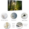 thumbnail image 2 of ZHONGYUTONG Green Forest Canvas Wall Art Sunshine Through Forest Road Picture Prints Morning Sunrise Paintings Nature Landscape Wall Decor Framed (28.00" x 42.00"), 2 of 6