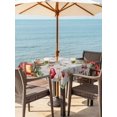 thumbnail image 2 of Outdoor Tablecloth with Umbrella Hole and Zipper, Merry Christmas Square Table Cloth 60x60 Inch Waterproof Tablecloth, Poinsettia Xmas Tree Snowflake Winter Picnic Table Cover for Patio Camping, 2 of 7