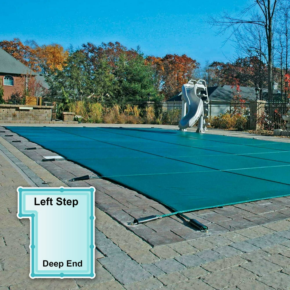 18 x 36 ft. Rectangle Mesh Safety Pool Cover with 4 x 8 ft. Left Step - Walmart.com - Walmart.com