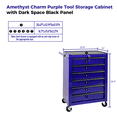 thumbnail image 2 of 6 Drawer Tool Chest Cabinet with Ball Bearing Drawer Slides,20"W Rolling Metal Tool Chest with 6 Drawers,Steel Tool Storage Box Organizer,Purple, 2 of 8
