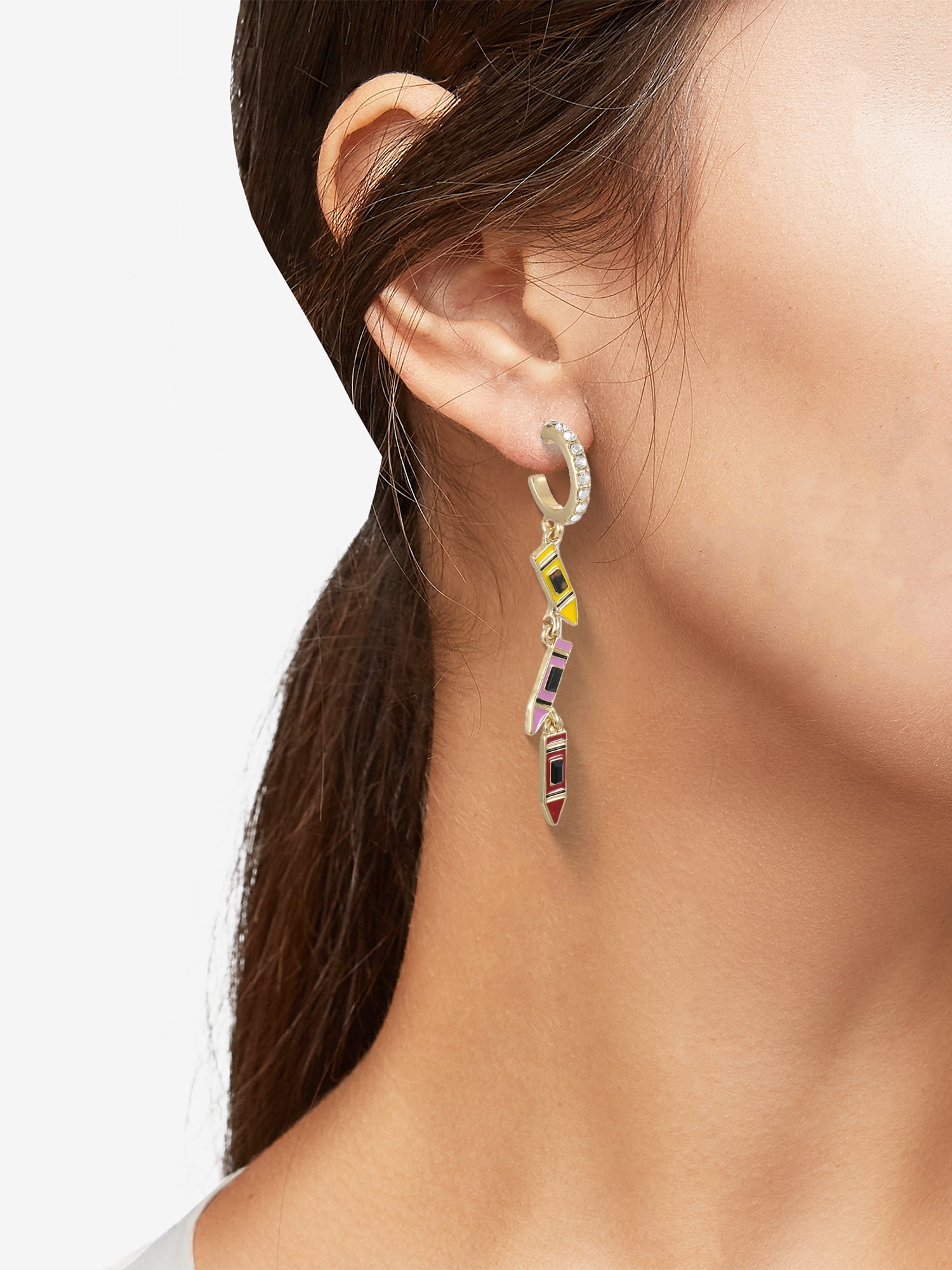 Packed Party Women's Rainbow Crayon Dangling Stud Earrings, 1 Pair