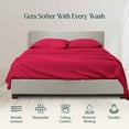 thumbnail image 2 of 400 Thread Count 4 Pcs Sheet Set Deep Pocket 21 Inch 100% Egyptian Cotton Color Red Solid Size Twin-XL, 2 of 5