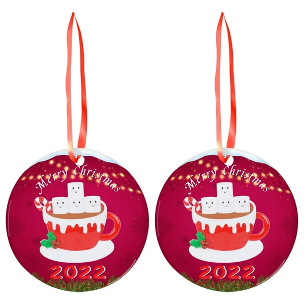 Deyiou 2021 Christmas Hanging Ornament, Personalize Round Shaped Embellishments Christmas Tree Hanging Pendants Christmas Ornament Decoration Gift For 2022 New Year Wishes Festival (1Pc) - Walmart.com