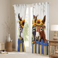thumbnail image 3 of Castle Fairy Farmhouse Animal Donkey Black Out Curtains for Female Men Women,Sunflower Butterflies Curtains Pack of 2 (42x63 Each),Lodge Cabin Bedroom Curtains,Luxury Bedroom Decor, 3 of 6