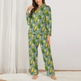 thumbnail image 2 of Saiise Corn On The Leaves Print Women Soft Pajama Sets,Long Sleeve Sleepwear Button Up 2-Piece Pjs Lounge Sets-Medium, 2 of 7