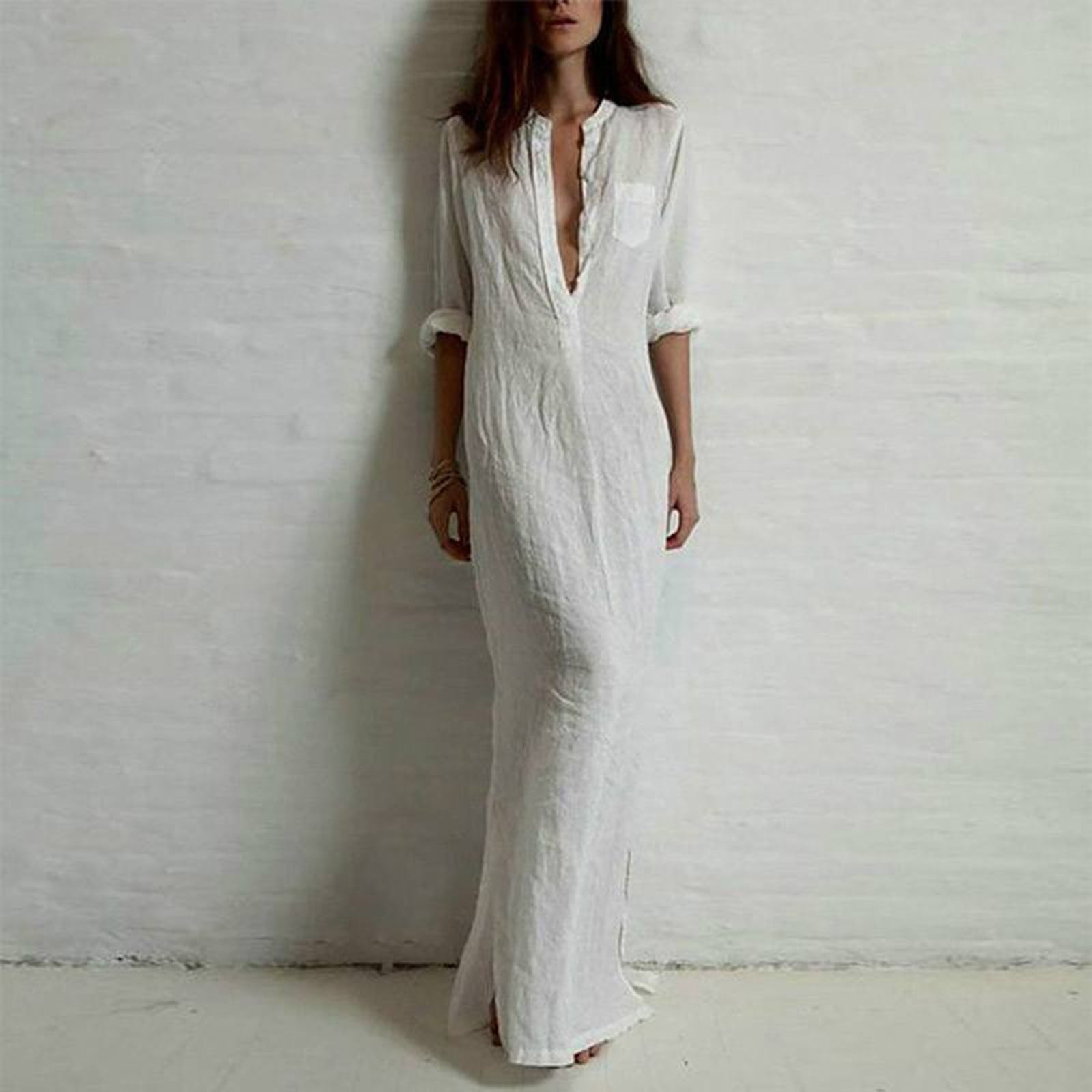White Linen Dresses