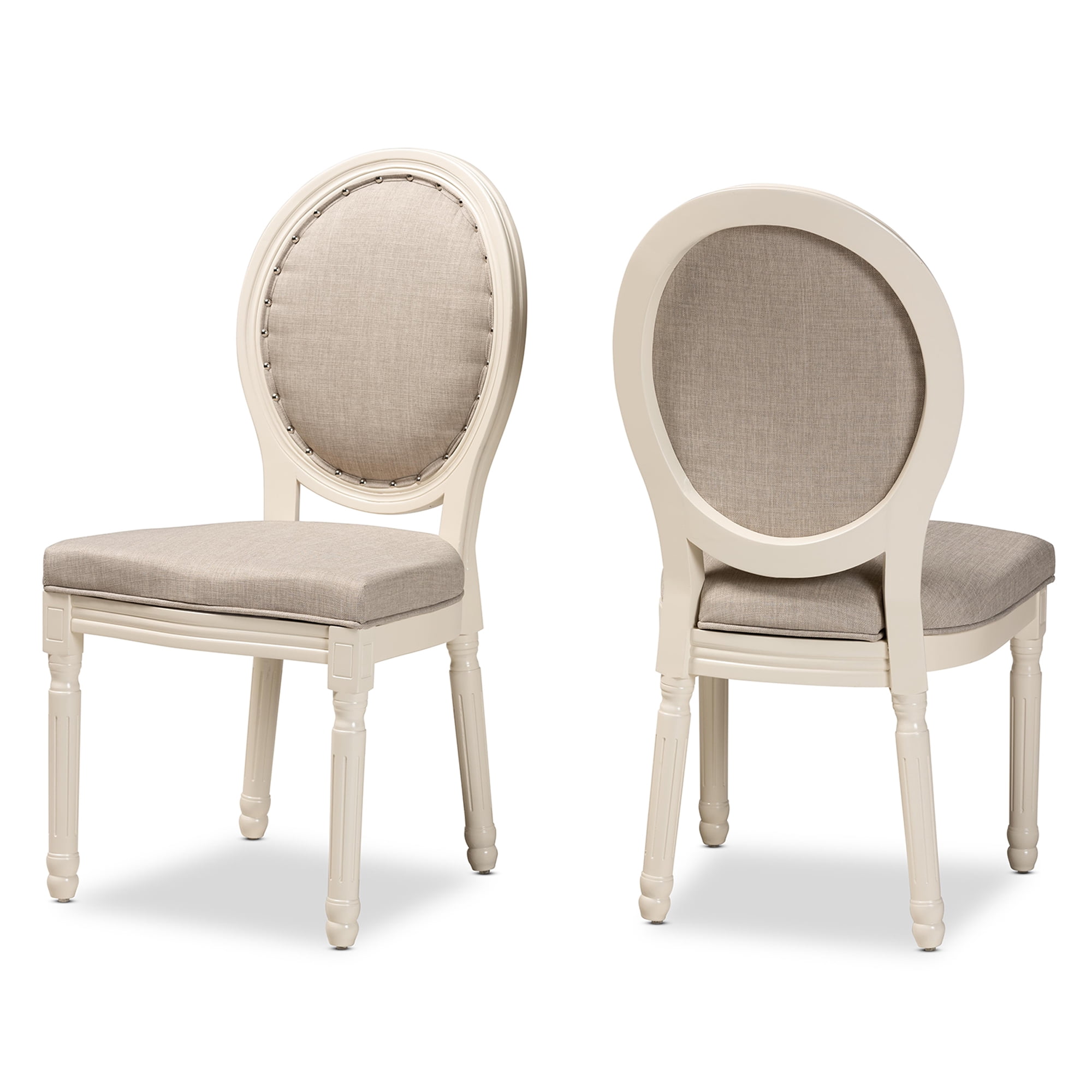 Baxton Studio Louis Dining Chair, Set of 2, Grey