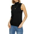 thumbnail image 3 of Cizayoi Women' Sleeveless Mock Neck Tops Sweater Knit Turtleneck Vest, 3 of 6