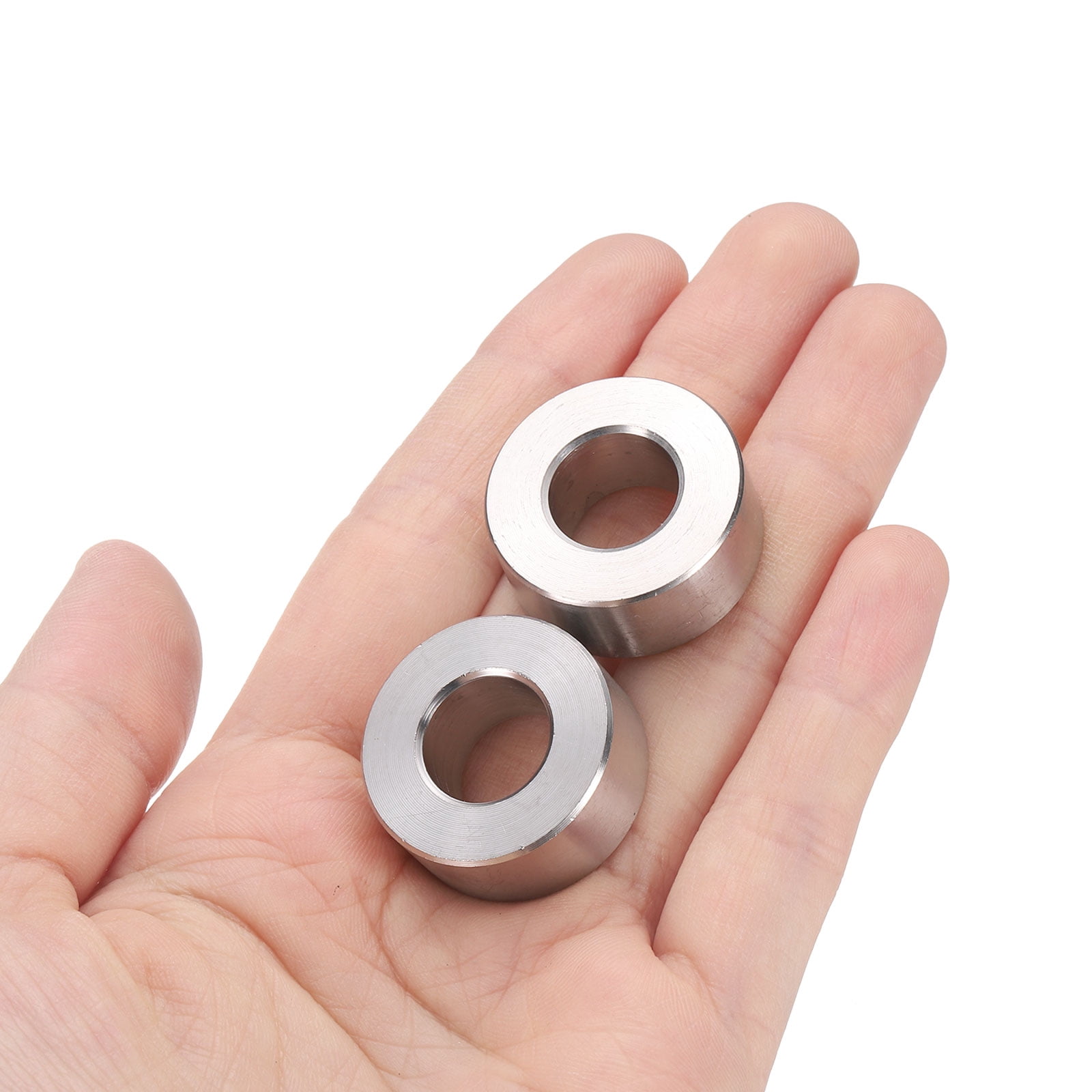 25 Pack Stainless Steel Spacer 1/2" Bore x 1" OD x 7/16" Length Screw Bushing Plain Finish Round Metal Spacer for M12 Screws Bolts and Rods