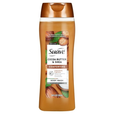Suave Cocoa Butter   Shea Moisturizing Body Wash with Glycerin & Vitamin E, 18 FL OZ